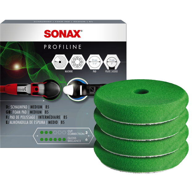 SONAX Medium Polishing Foam Pad 85mm (Pack of 4)