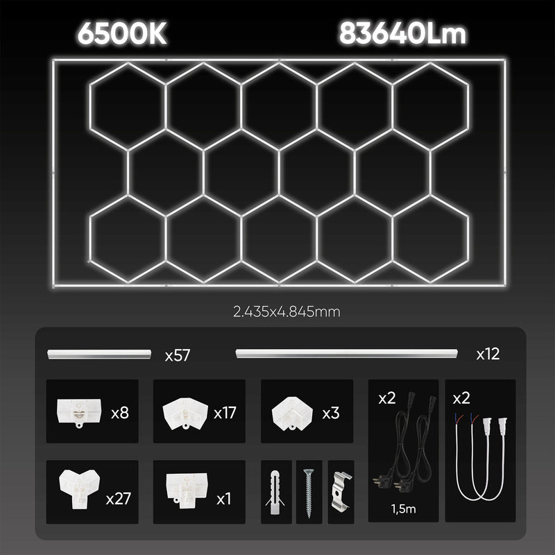 SET OF HEXAGONAL LED CEILING LIGHTS