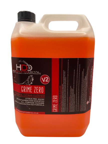 High Definition Detail Grime Zero V2 (Heavy Duty Citrus Pre-Wash, Snow Foam, Decontamination Shampoo)