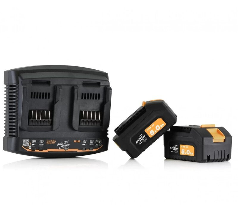 ShineMate EB351-5/15 15mm Cordless Random Orbital Polisher w/ 2 Batteries & Charger