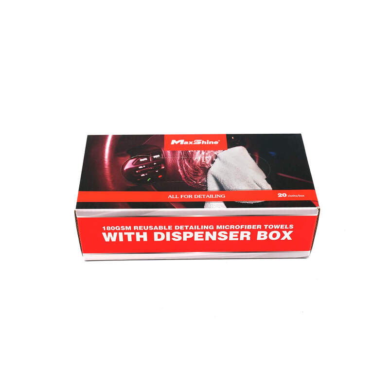 Maxshine 180GSM Reusable Detailing Microfibre Towels with Dispenser Box 20 Pack