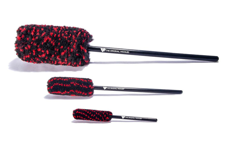 Wheel Woolies - Red & Black Wheel Cleaning Brushes Kit (A-Kit) 3 Piece